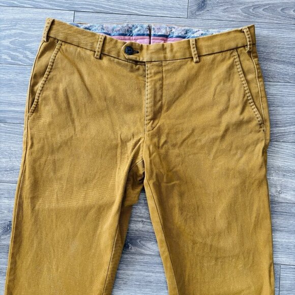 MMX Germany Chino Pants Mens 33/34 Stretch LYNX Brown Tan Comfort Quality - Picture 2 of 16